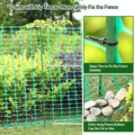 Garden Fence Animals Barrier Set: Ohuhu 3.4×100 FT Plastic Fence Roll with 25-Pack 4 FT Stakes Temporary Safety Netting, Reusable Pool Fencing Snow Fence Poultry Fences for Deer Chicken Dog Yard