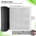 QueenBird Upgraded Plastic Chicken Wire Fence Mesh – 15.7IN x 10FT- Black/Green/White Colors – Hexagonal Fencing for Gardening – Poultry Netting, Floral Netting, Plastic Chicken Wire Mesh Roll (Black)