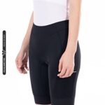 MY KILOMETRE Womens Triathlon Shorts 8” Inseam Tri Shorts with Side Pockets Adjustable Drawstring Pure-Black
