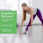 Yoga Blocks 2 Pack – Premium EVA Foam for Yoga, Pilates, Meditation, and Stretching – Non-Slip Lightweight Durable Bricks for Improving Poses and Balance (grey)
