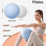 YOTTOY Pilates Ball, 10-inch Exercise Ball with Anti-Burst Technology for Stability, Stability Ball for Yoga, Pilates, Physical Therapy, Home Gym and Office Fitness Equipment (10 inch, Blue)