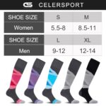 CS CELERSPORT 2 Pack Merino Wool Women’s Ski Socks with Full Cushion, Winter Warm Thermal Socks for Skiing Snowboarding, Rose + Purple, Small