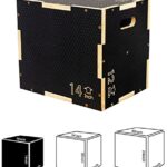 Signature Fitness 3 in 1 Non-Slip Wooden Plyo Box Plyometric Box Jumping Exercise, Multiple Sizes