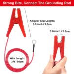 Makevivi Electric Fence Wire Connect The Energizer and Electric Fence Charger Solar Fence Charger Solar Powered Electric Fence, Solar Electric Fence, Electric Fence Lead Wire with Alligator Clip, 3 Ft