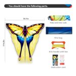 SGftre Beautiful Yellow Tulle Butterfly for Kids & Adults,Kite Surfing Kite and Board,Easy to Fly with Kites for Beach Trip Park Family Outdoor Games and Activities (Tulle Butterfly-Yellow)