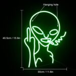 LUCUNSTAR Green Alien Neon Sign,Neon Sign for Room,Alien Neon Signs for Wall Decor,Game Room Decor,Hip Hop Party LED Sign For Teen Room,Green Wall Decor,Bedroom Wall Decor,Home Wall,Party Light