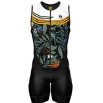 Zimco Elite Triathlon Suit Men Padded Triathlon Tri Suit Race Suit Swim Bike Run (2XL, Jungle)