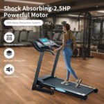 Folding Treadmill Electric with 12% Auto Incline & 15 Pre-Set Training Programs Large LCD Display Workout Running Machine Walking Jogging Running Exercise Machine for Home Office