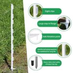FENCE SHOCK 48Inch Step-in Fence Post-Electric Fence System Post for Garden and Farm?25 Pack?,White