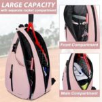 Ytonet Tennis Bag, Tennis Sling Backpack Crossbody Water Resistant for Men Women, Holds Tennis Badminton Squash Rackets, Pickleball Paddles Set, Racquets, Balls and Other Outdoors Sports Accessories