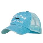 e4Hats.com Scuba Hair Don’t Care Embroidered Cotton Mesh Cap – Aqua OSFM