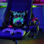 Likjad Gaming Pillows,Gamer Pillow Covers 18×18,Game Room Decor,Gaming Room Decor,Gaming Pillow Cover,Teen boy Room Decor Game Room Couch,Son boy Room Decorations for Bedroom (Blue)