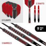 Harrows Wolfram Infinity 97% Tungsten Steel Tip Darts Set, Includes Supergrip Fusion Shafts & Prime Wolfram Infinity Flights. Available in Range of Weights (21g-24g)