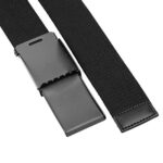 Sportmusies Elastic Belts for Men, Military Style Stretch Webbing Tactical Duty Belt (Black,Flip Top Buckle)