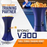 iPong V300 Table Tennis Training Robot – Serves 40mm Regulation Ping Pong Balls Automatically – Play Solo w/o Playback Mode on your Ping Pong Table – Various Models Available, Size 19 , Blue