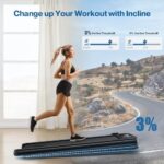 Walking Pad Treadmill, Walking Pad with Incline, [Voice Controlled] Smart Under Desk Treadmill Works with ZWIFT KINOMAP WELLFIT Apps, 300+LB Capacity Portable Desk Treadmill for Home,Office,Apartment