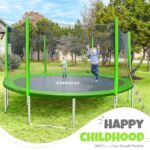 ORCC 1200LBS Weight Capacity Trampoline 16 15 14 12 10 8FT Kids Recreational Trampolines with Safety Enclosure Net ASTM and CPSIA Approved Outdoor Backyard Trampoline for Family