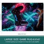 Gaming Area Rug,59x78in Large Non Slip Gamer Rug for Boys Room,3D Controller Game Room Rug for Boy Teens,Black Gaming Carpet for Game Room Kids Playroom Bedroom Living Room Floor Mat