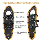 Goutone 21/25/30 Inches Light Weight Snowshoes with Poles for Women Men Youth Kids, Aluminum Terrain Snow Shoes with Adjustable Trekking Poles and Carrying Tote Bag.
