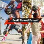 Senston 29.5” Basketball Outdoor Indoor Rubber Basketball Ball Official Size 7 Street Basketball with Pump Black/Gold
