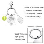 BNQL Tennis Keychain Gifts for Tennis Players Tennis Team Gifts for Tennis Lover Tennis Balls Keychain (silver)