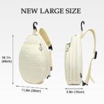 Rejolly New Tennis Racket Sling Bag for Women Men Quilted Water Resistant Racquet Cover One Shoulder Crossbody Bags for Pickleball Paddles, Badminton Racquet Cream White