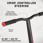 Mongoose Rise 100 Pro Freestyle Stunt/Trick Scooter, Lightweight Alloy Deck & Heavy-Duty Frame Up to 220 lbs., T-Bar Handlebar w/ Bike-Style Grip, High Impact 100mm Wheels, Black/Red