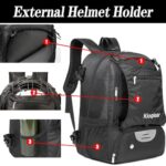 Kioqiear Lacrosse Bag, Large Sports Lacrosse Backpack Bag for All Lacrosse or Field Hockey Equipment – Two Stick Holders and Separate Cleats Shoe Compartment. (Black)