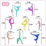 48 Pieces Glitter Gymnastics Cupcake Toppers Gymnast Girl Cupcake Picks Toothpicks Colorful Gymnastics Silhouette Cake Decorations for Food Fruit Dessert Gym Theme Birthday Party Favors Supplies