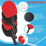 Ping Pong Paddles Set of 4 – Pro Quality Table Tennis – Ping Pong Set with (4) Ping Pong Paddles and Balls (8) Count – 4 Player Table Tennis Racket Set – Ping Pong Paddle Set of 4 for Pingpong Night