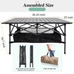LuckySlycyc Aluminum Folding Table,Ultralight with Mesh Layer Camping Table,Roll-up Foldable Beach Table,for Indoor,Outdoor,Camping, Beach,Backyard, BBQ, Party, Patio, Picnic(Medium)