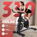 Exercise Bike, Stationary Bikes for Home Indoor Cycling Bike Cycle Bike with Digital Display & Comfortable Seat Cushion for Home Gym,Black Red