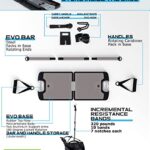 EVO Gym – Portable Home Gym Strength Training Equipment, at Home Gym | All in One Gym – 10 Resistance Bands, Base Holds Gym Bar & Handles for Travel | Portable Gym & Home Exercise Equipment | 320LBS