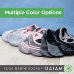 Gaiam Yoga Barre Socks – Grippy Non Slip Sticky Toe Grip Accessories for Women & Men – Pure Barre, Hot Yoga, Pilates, Ballet, Dance, Home – Blush 2-Pack