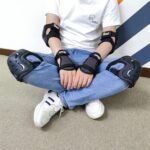 JBM Kids & Adult Knee Pads, Elbow Pads and Wrist Guards Protective Gear for Skateboarding, Scooter, Inline Roller Skating, Biking Black