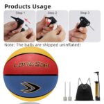 Longsail Indoor/Outdoor Basketballs, Size 5 (27.5″) Basketball Ball, Premium Rubber Basketball for Youth Kids