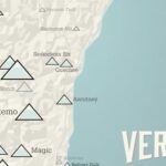 Vermont Ski Resorts 11×14 Print (Beige & Opal Blue)