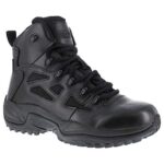 Reebok mens Rapid Response Rb Safety Toe 6″ Stealth With Side Zipper Military Tactical Boot, Black, 10.5 Wide US