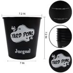 Juegoal Yard Pong, Outdoor Giant Yard Games Set for Adults and Kids, with Durable 12 Buckets and 4 Balls, Toss Game Throwing Outside Family Game for Beach, Camping, Lawn and Backyard, Black