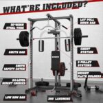 DONOW Smith Machine, Power Rack Squat Rack Power Cage Home Gym System with LAT-Pull Down System Chest Station Landmine for Home Gym 2000lbs New Version