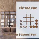 Large Wood Game Room Wall Decor, Modern Home Wall Art for Farmhouse Living Room Bedroom Office Decorations, Playroom Hallway Nursery Kids Room Decor Wall Stickers (18’×18‘ tic tac Toe Game)