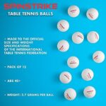SPINSTRIKE White Ping Pong Balls – Table Tennis Balls 12 Count – 3 Star 40+ ABS Official Size and Weight – Pro Table Tennis Tournament Quality – Family Fun for Pingpong Night
