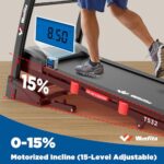 Winfita Treadmill with Auto Incline, 4.5HP Folding Treadmills for Home 300 Ib Capacity, 15% Auto Incline Treadmill, 10 mph Speed & 50″x18″ Wide Belt, Bluetooth, APP, USB Charging Port, Tablet Holder