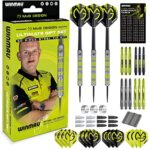WINMAU Michael Van Gerwen MvG Steeltip Gift Set – 50 Piece Darts Set with 4 Sets of Shafts, 4 Sets of Flights Plus Accessories