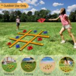 Gocasmus Tic Tac Toe Game – 4 Ft x 4 Ft Giant Bean Bag Toss Tic Tac Toe Outdoor Game for Backyard, Camping, Lawn, Fun Outdoor Games for The Family and Kids – Portable Yard Game Requires No Assembly