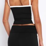 HAEOF Women’s Workout Sets 2 Piece Summer Outfits Fitted Sleeveless Tank Tops High Waist Leggings Cute Matching Set((Black, S)