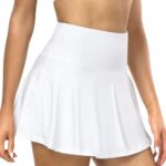 NORMOV Tennis Skirt for Women with Pockets,High Waisted Athletic Golf Skirts Casual Summer Skorts (White,S)