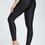 BALEAF Women’s Swim Pants 28″ High Waisted Sun Protection Leggings Long Swimming Tights UPF50+ Tummy Control Swimsuit Bottoms with Liner and Pockets Black L