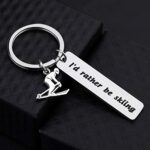 Gzrlyf I’d Rather be Skiing Keychain Funny skiing Gifts for Skier Ski Lovers Ski Coach Gift (Keychain)