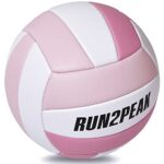 RUN2PEAK Soft Pink Volleyball Ball Gifts for Teen Girls Kids Youth Team Beginners Durable Volleyballs for Outdoor Indoor Beach Pool Water Play Official Size 5 Training Practice Volley Ball